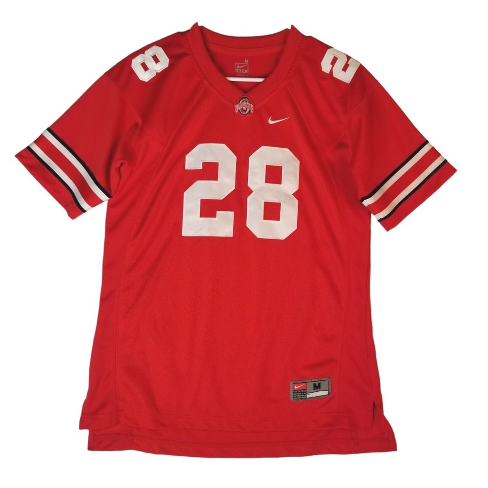 Vintage Nike Authentic Ohio State Buckeyes Beanie Wells 28 Jersey Mens Size M